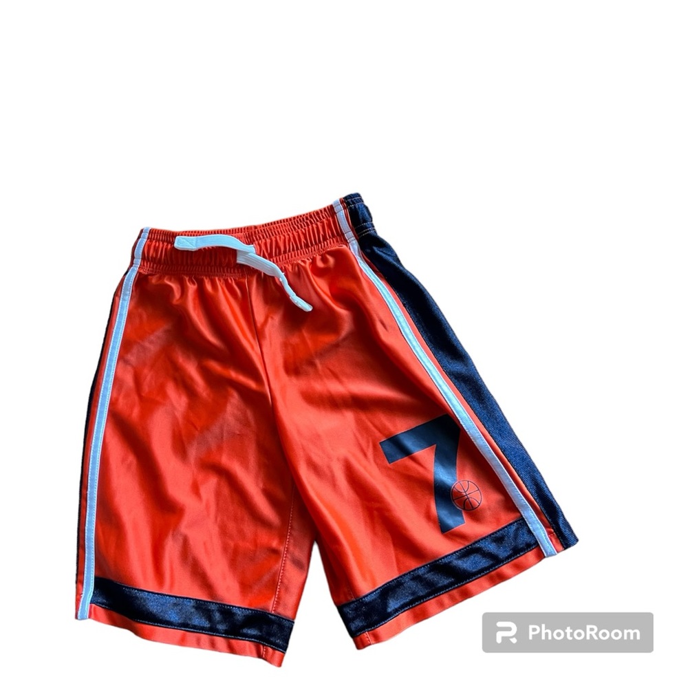 🟠GAP KIDS: Boy’s size S, orange & navy blue athletic shorts w/tie, preowned🟠